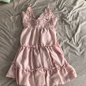 Crochet pink summer dress